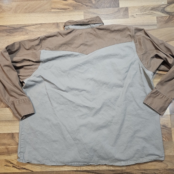 Forge Workwear Pearl Snap Canvas Shirt XXL Tan Brown Western - Picture 8 of 8